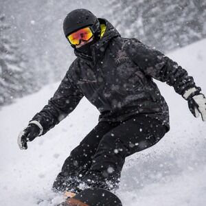 Quiksilver Jacket Mens Medium Gray Travis Rice QuikTech 10000mm Ski Snowboard